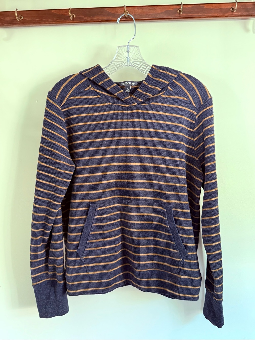 Toad & Co Waffle Knit Organic Cotton Blend Hoodie size Large